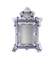 Modern Murano Glass Mirror-Blue – Real Murano Glass