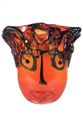 Vaso Picasso arancione di Murano